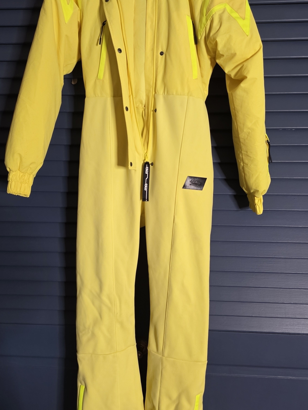 NWT ASOS 4505 Acid Yellow One-Piece Hooded Ski Suit Snowsuit US 0